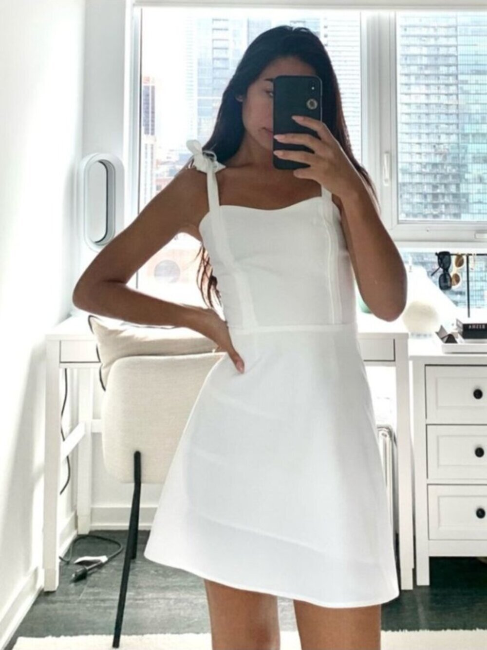 Aritzia Sunday Best Tie Bow Straps Weller Dress White Size 6